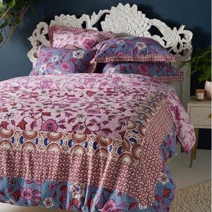 Anthropologie Zola Floral Duvet Cover & Shams